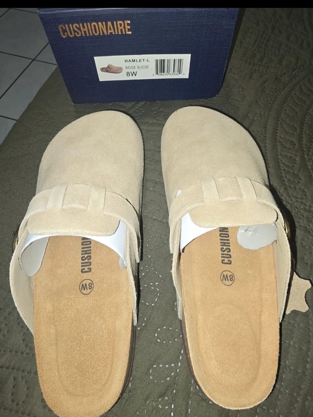 Cushionaire Beige Suede Slide Mules - Women